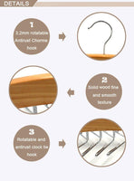 Discover the best dbao pro tie rack for closet premium natural wooden tie hanger organizer with 24 rotatable swivel metal stainless steel hook for men women scarf tie belt versatility rack organizer hanger