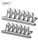 Shop steel clips metal bulldog clips heavy duty stainless clips perfect for seal bags papers and photo displays 12 pcs of 2 sizes