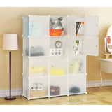 Discover the best honey home modular storage cube closet organizers portable plastic diy wardrobes cabinet shelving with easy closed doors for bedroom office kitchen garage 12 cubes white