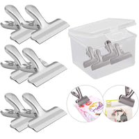 Online shopping vehhe chip bag clips food clips 10 pcs chip clips 3 wide stainless steel heavy duty food bag sealing clips all purpose air tight seal grip clips for office school home w reusable storage box