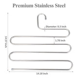 Buy trusber stainless steel pants hangers s shape metal clothes racks with 5 layers for closet organization space saving for pants jeans trousers scarfs durable and no distortion silver pack of 5