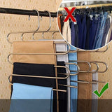 Kitchen ycammin pants hangers s type stainless steel trousers rack 5 layers multi purpose closet hangers saver storage rack for clothes towel scarf trousers tie etc2 pcs