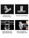 Storage steel clips metal bulldog clips heavy duty stainless clips perfect for seal bags papers and photo displays 12 pcs of 2 sizes