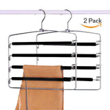 Results clothes pants hangers 2 pack sunblo multi layers space saving slack hangers non slip foam padded metal closet storage organizer for jeans trousers skirts scarf black