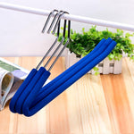 Absolutely Perfect Open End Trouser Hangers Slack Pant Hanger with Non-slip Foam Coated Blue 5-Pack