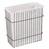 Kitchen mdesign metal wire wall mount kitchen storage organizer basket trash can for cabinet and pantry doors holds bags tin foil wax paper saran wrap solid steel bronze