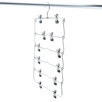 Buy homend 6 tier skirt hangers foldable pants hangers closet organizer stainless steel fold up space saving hangers 5 pack