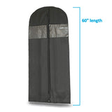Online shopping plixio 60 black garment bags for breathable storage of dresses dance costumes suits includes zipper transparent window 6 renewed