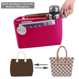 Organize with purse organizer felt bag organizer insert purse organizer for lv speedy neverfull tote handbag shaper 3 sizes large slender rosy