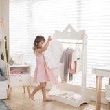 Featured jolie vallee toys home 2 in 1 kids wood armoire wardrobe crown clothes rack white baby clothes storage rack standing closet boutique clothes rack organizer for toddler girls 2 5 years