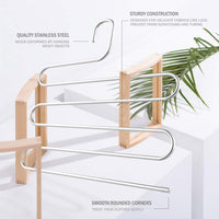 Larnn 6 Pack S-Shape Stainless Steel Hanger with 5 Layers Storage Rack for Clothes