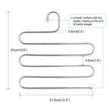 Save on eityilla s type clothes pants hangers stainless steel space saving hangers 5 layers closet storage organizer for jeans trousers tie belt scarf 6 pieces