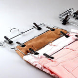 New 6 tier skirt hangers star fly space saving pants hangers sturdy multi purpose stainless steel pants jeans slack skirt hangers with clips non slip closet storage organizer 3pcs