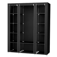 SONGMICS 59" Portable Clothes Closet Wardrobe Storage Organizer with Non-woven Fabric, Quick and Easy to Assemble, Extra Strong and Durable, Beige ULSF03M