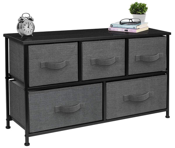 The best sorbus dresser with drawers furniture storage tower unit for bedroom hallway closet office organization steel frame wood top easy pull fabric bins 5 drawer black charcoal