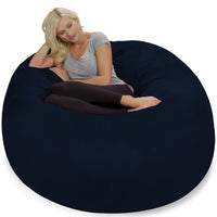 Amazon best chill sack bean bag chair giant 5 memory foam furniture bean bag big sofa with soft micro fiber cover navy
