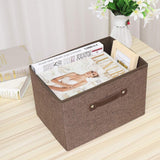 Best seller  dmjwn foldable cloth storage tool box bin storage basket lid collapsible linen and handles organizer bins single handle for home closet office car boot brown