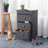 Home kamiler 3 drawer dresser nightstand beside table end table storage organizer tower unit for bedroom hallway entryway closets removable fabric bins no tool required to assemble