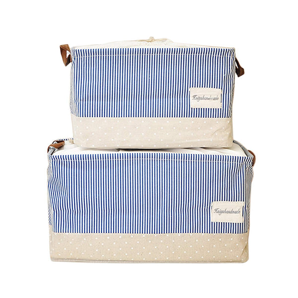 Storage BinsÂ Toy Storage Large Canvas Baby Cloth Laundry Storage Baskets Foldable Closet Cube with Handles Set of 2