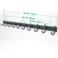 New webi wall mounted coat rack 30 inch 10 hooks rack rail heavy duty coat hat hook for bathroom entryway closet foyer hallway black 2 packs