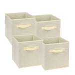 4-Cube Heavy Duty Storage Container, Zonyon Foldable Fabric Storage Cube,Basket,Bookshelf Organizer,Nursery Hamper with Handle for Women,Men,Kids,Toys,Bedroom,Closet,Office,11''X11''11'',Navy Blue