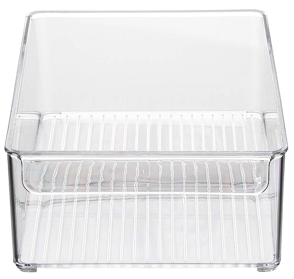 Stackable Bins Kitchen Storage Containers Refrigerator Organizer Single Wide Bin 4 Grins