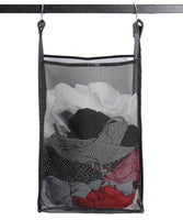 ALYER Hanging Collapsible Mesh Closet Hamper,Large Capacity Door-Hanging Laundry Basket and Durable Space Saving Bathroom Storage Bag,Blue