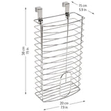 Discover tatkraft fun grocery bag holder bag dispenser over the door kitchen storage basket chromed steel