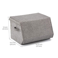 Save ezoware 2 pack stackable storage bins with lids and handles linen fabric foldable storage cubes bin box containers for home office nursery closet bedroom living room