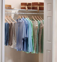 Get expandable closet rod and shelf units with 1 end bracket finish white