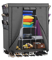 69" Portable Closet Clothes Storage Organizer Wardrobe with Shelves