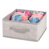 Best seller  mdesign soft fabric modular closet organizer box with handle for cube storage units in closet bedroom to hold clothing t shirts leggings accessories textured print 8 pack linen tan