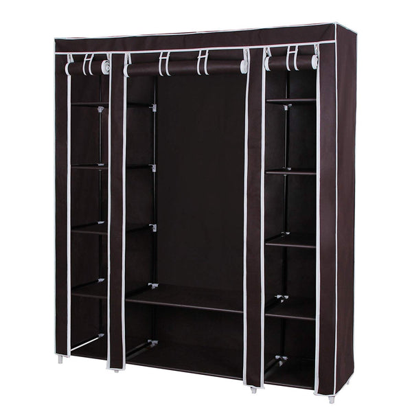 SONGMICS 59" Portable Clothes Closet Wardrobe Storage Organizer with Non-woven Fabric, Quick and Easy to Assemble, Extra Strong and Durable, Brown ULSF03K
