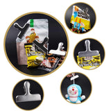 Products vehhe chip bag clips food clips 10 pcs chip clips 3 wide stainless steel heavy duty food bag sealing clips all purpose air tight seal grip clips for office school home w reusable storage box