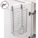 Discover the tatkraft fun grocery bag holder bag dispenser over the door kitchen storage basket chromed steel