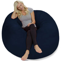 Budget chill sack bean bag chair giant 5 memory foam furniture bean bag big sofa with soft micro fiber cover navy