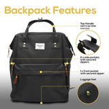 Home baby diaper backpack extra large wide open waterproof baby bag with cushioned shoulder straps and insulated pockets best for travelling parents by necessibaby black