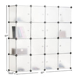 Amazon best bastuo 16 cubes diy storage cabinet clothes wardrobe closet bookcase shelf baskets modular cubes closet for toys books clothes white with doors