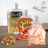 Online shopping peritum set of 12 durable stainless steel chip bag clips with reusable storage container 3 inch wide heavy duty all purpose air tight seal grip for kitchen office home usage