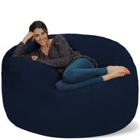 Top rated chill sack bean bag chair giant 5 memory foam furniture bean bag big sofa with soft micro fiber cover navy