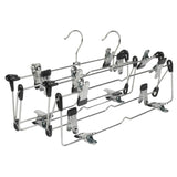 Save lohas home 4 tier skirt hangers pants hangers closet organizer stainless steel fold up space saving hangers 2 pieces