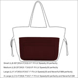Buy now felt insert bag organizer bag in bag for handbag purse organizer six color three size medium large x large x large wine red