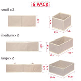 Heavy duty diommell 6 pack foldable cloth storage box closet dresser drawer organizer fabric baskets bins containers divider with drawers for clothes underwear bras socks lingerie clothing