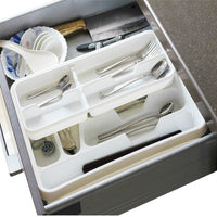 Solong-baby 2-Tier Utility Drawer Kitchen Cutlery Utensil Tray Storage Organizer