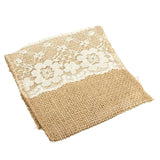 Budget kingso natural jute burlap lace utensil holders silverware napkin holders cutlery pouch knifes forks bag for country wedding decor bridal shower party table setting decor 100pcs