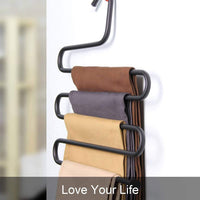 Budget ds pants hanger multi layer s style jeans trouser hanger closet organize storage stainless steel rack space saver for tie scarf shock jeans towel clothes 4 pack 1