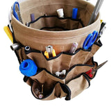 Order now garden caddy bucket tool organizer waterproof waxed canvas tool bag heavy duty multi purpose bucket tool bag holds all little tools for garden yard perfect for gardener or fishing enthusiast cytb01