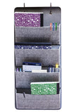 Budget friendly elegant wonders 4 pocket fabric wall organizer for house closet storage and office with wall mount or for hanging over the door or cubicle wallpockets accessory by ew gray