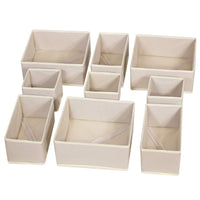 Great diommell 9 pack foldable cloth storage box closet dresser drawer organizer fabric baskets bins containers divider with drawers for baby clothes underwear bras socks lingerie clothing beige 333