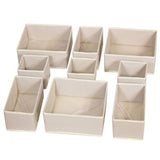Great diommell 9 pack foldable cloth storage box closet dresser drawer organizer fabric baskets bins containers divider with drawers for baby clothes underwear bras socks lingerie clothing beige 333